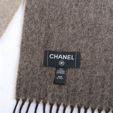 chanel black cc scarf|chanel brown cashmere scarf.